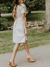 Load image into Gallery viewer, Women's striped linen and cotton dress
