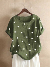 Load image into Gallery viewer, Polka Dot Print Casual T-Shirt Short Sleeve Casual T-Shirt
