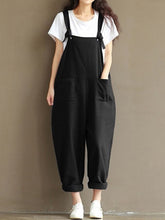 Load image into Gallery viewer, Oversized Retro Women's Jumpsuit with Cotton and Linen Pockets
