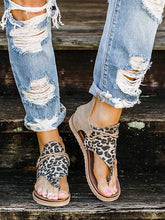 Load image into Gallery viewer, Sandalias planas de leopardo de moda para mujer
