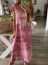 Load image into Gallery viewer, Vestido largo estampado com amplo decote em V
