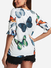 Load image into Gallery viewer, Camiseta con estampado de mariposas de moda para mujer
