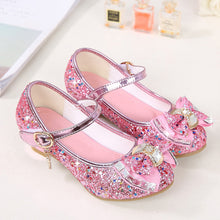 Load image into Gallery viewer, Girl's bow tie sequins shoes
