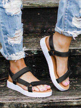 Load image into Gallery viewer, Sandalias planas de verano con velcro y leopardo para mujer
