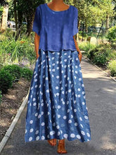 Load image into Gallery viewer, Conjunto de vestido feminino de manga curta com bolinhas
