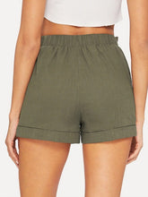 Load image into Gallery viewer, Women's high-waisted cotton and linen shorts
