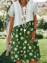 Load image into Gallery viewer, Vestido feminino de manga curta com estampa margarida
