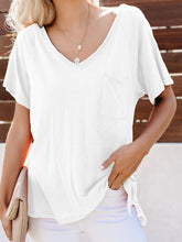 Load image into Gallery viewer, Women's Plain Short Sleeve Slub Cotton T-Shirt
