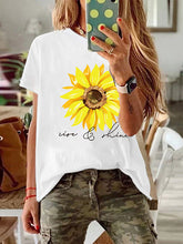 Load image into Gallery viewer, Sunflower round neck T-shirt with short sleeves sparkling sun flower
