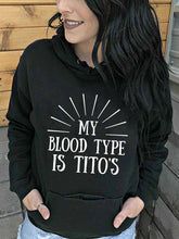 Load image into Gallery viewer, MEU TIPO DE SANGUE É TITO'S Letter Pocket Moletom Feminino
