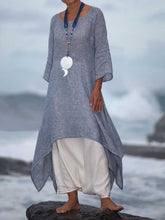Load image into Gallery viewer, Long sleeve loose fit linen dress
