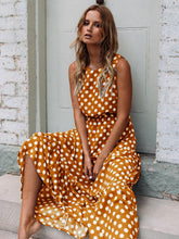 Load image into Gallery viewer, Vestido feminino de bolinhas com decote redondo
