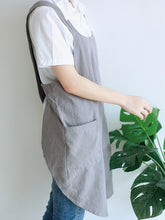 Load image into Gallery viewer, Retro lace-up linen and cotton apron dungarees
