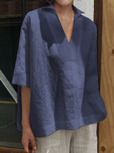 Load image into Gallery viewer, Blusa manga curta de algodão e linho
