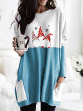 Load image into Gallery viewer, Vestido feminino com estampa de gnomo de Natal escandinavo
