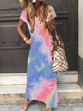 Load image into Gallery viewer, Women's V-Neck Gradient Print Dress
