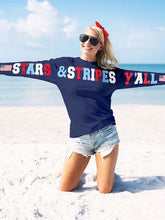 Load image into Gallery viewer, T-shirt engraçado com estampa da bandeira americana do Stars &amp; Stripes
