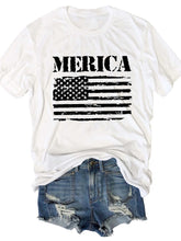 Load image into Gallery viewer, Women's Merica Flag Print Tee
