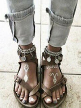 Load image into Gallery viewer, Comfortable flat leather sandals for women
