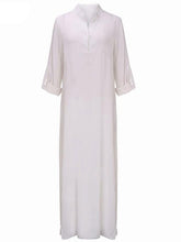 Load image into Gallery viewer, Vestido casual feminino de linho profundo
