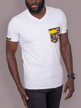 Load image into Gallery viewer, Camiseta casual estampada com decote em V masculino
