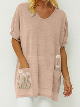 Load image into Gallery viewer, Camiseta holgada de algodón y lino para mujer
