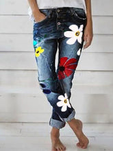 Load image into Gallery viewer, Vaqueros pitillo estampados de mujer
