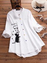 Load image into Gallery viewer, Animal print t-shirt long button color shirt

