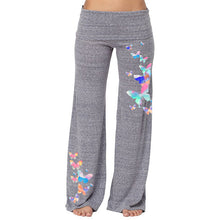 Load image into Gallery viewer, Comfy yoga pants with bell bottom and butterfly print
