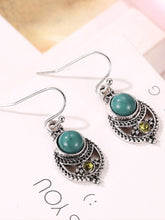 Load image into Gallery viewer, Vintage Turquoise carved openwork earrings for women
