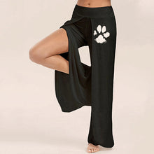 Load image into Gallery viewer, Dog Paw Wide Leg Side Slit Flowy Yoga Pants
