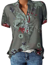Load image into Gallery viewer, Women's Oversized Short Sleeve Floral Print Shirt
