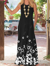 Load image into Gallery viewer, Women's round neck floral print dress
