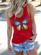 Load image into Gallery viewer, Cárdigan sin mangas con estampado de mariposas para mujer
