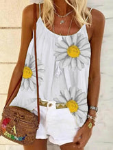 Load image into Gallery viewer, Colete feminino elegante moda com estampa margarida redonda decote
