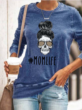 Load image into Gallery viewer, Camiseta feminina da chita do crânio da vida da mamãe
