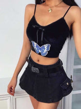 Load image into Gallery viewer, Cobrir com renda em V profundo com estampa de borboleta com estampa de borboleta sexy e sexy
