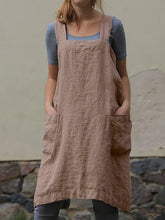 Load image into Gallery viewer, Double-breasted square apron dress
