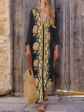 Load image into Gallery viewer, Womens Floral Print Bohemian Forked Maxi Dress
