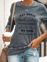 Load image into Gallery viewer, Way Maker Lyrics Faith Moletom de manga comprida feminino
