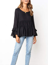 Load image into Gallery viewer, Plain Cotton Linen Long Sleeve Casual Top for Women
