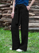 Load image into Gallery viewer, Calça de renda feminina casual de linho confortável
