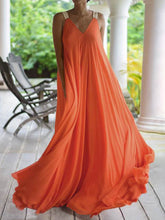 Load image into Gallery viewer, Bohemian silk-chiffon cami dress with V-neck maxi
