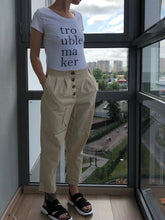 Load image into Gallery viewer, Women Vintage Solid Cotton High Waist Casual Pants
