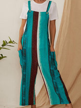 Load image into Gallery viewer, Wide-leg printed cotton and linen jumpsuit
