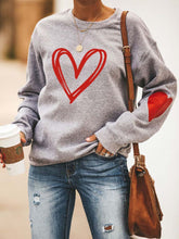Load image into Gallery viewer, Sudadera casual con estampado de corazón Love Holiday
