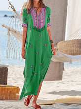 Load image into Gallery viewer, Vestido largo con paneles de borlas y estampado bohemio
