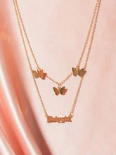 Load image into Gallery viewer, 1pc Letter and Butterfly Charm Layered Necklace
