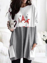 Load image into Gallery viewer, Vestido feminino com estampa de gnomo de Natal escandinavo

