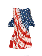 Load image into Gallery viewer, Women's American Flag Round Neck Strapless Short Sleeve Top
